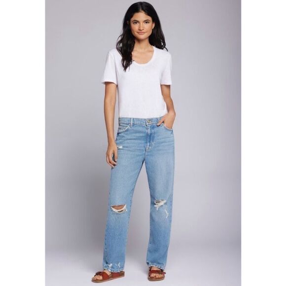 Current/Elliott The Boyfriend Jean in Rainfall Wash Size 25 - Picture 1 of 11